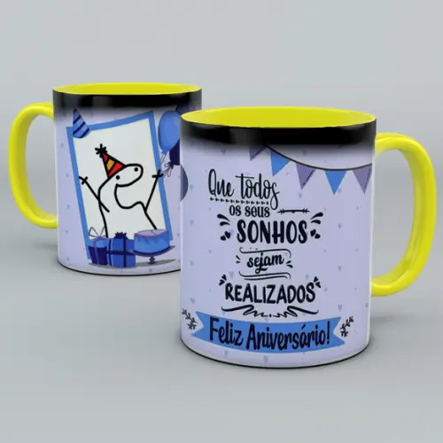 Caneca Mágica Feliz Aniversário Personalizada