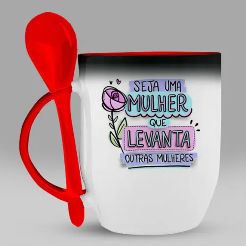 Caneca Mágica Vermelha Dia das Mulheres Personalizada