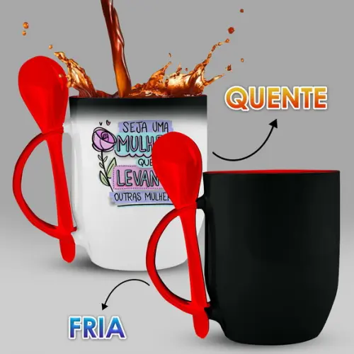 Caneca Mágica Vermelha Dia das Mulheres Personalizada