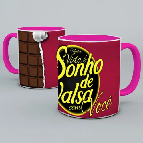 Caneca Páscoa c/ Interior e Alça Colorida Personalizada