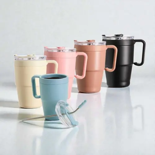 Caneca Térmica Canudo Inox 600ml