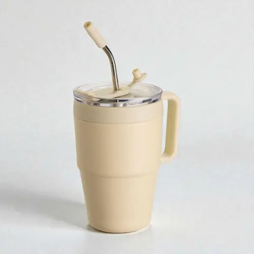 Caneca Térmica Canudo Inox 600ml
