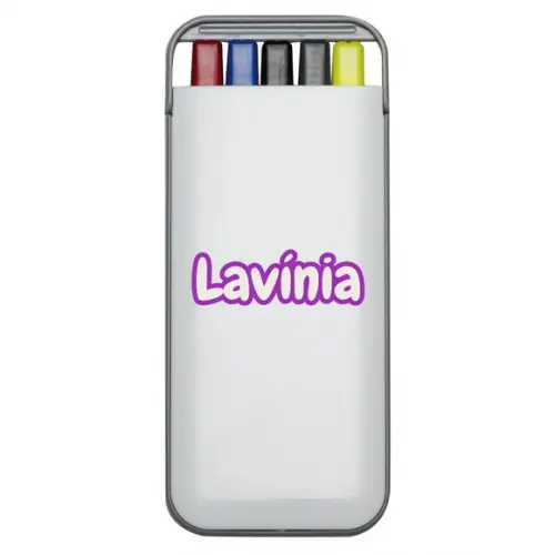 Canetas com Estojo Kit 5 em 1 Personalizado