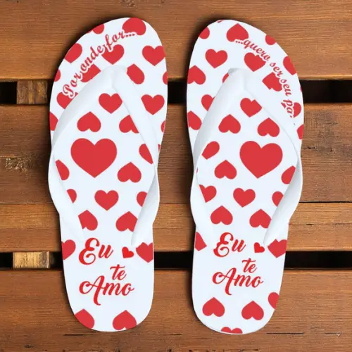 Chinelo de Tiras Namorados Personalizado