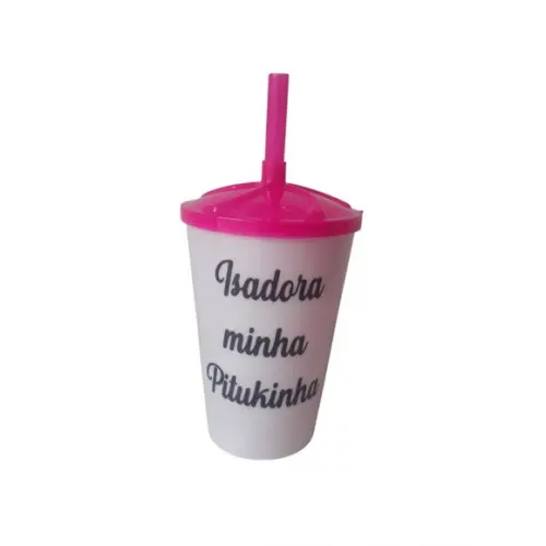 Copo Twister 500ml Personalizado com Tampa e Canudo