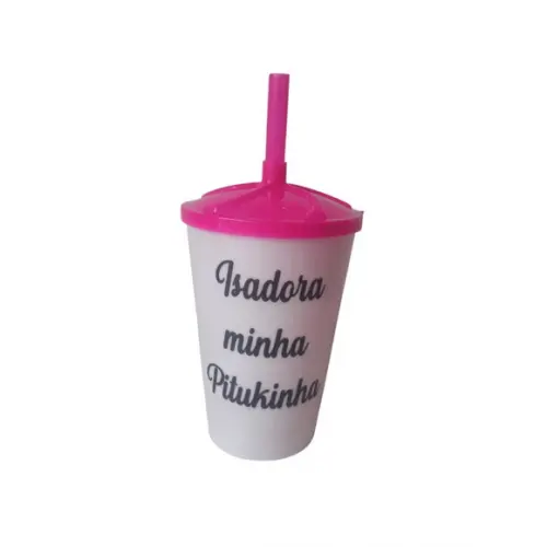 Copo Twister 500ml Personalizado com Tampa e Canudo