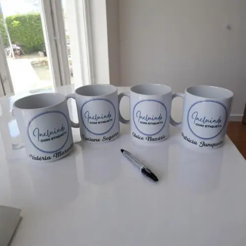Kit 5 Canecas de Porcelana