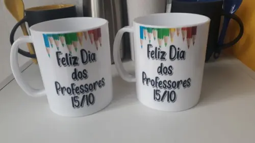 Kit Caneca de Polímero Dia dos Professores Personalizada