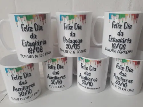 Kit Caneca de Polímero Dia dos Professores Personalizada