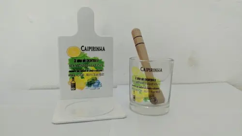 Kit Capirinha com Copo de Vidro Personalizado