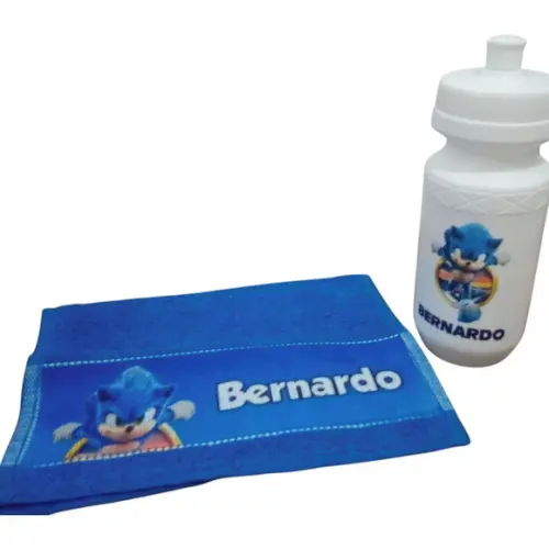 Kit Squeeze de Plástico+ Toalha Lavabinho Personalizada