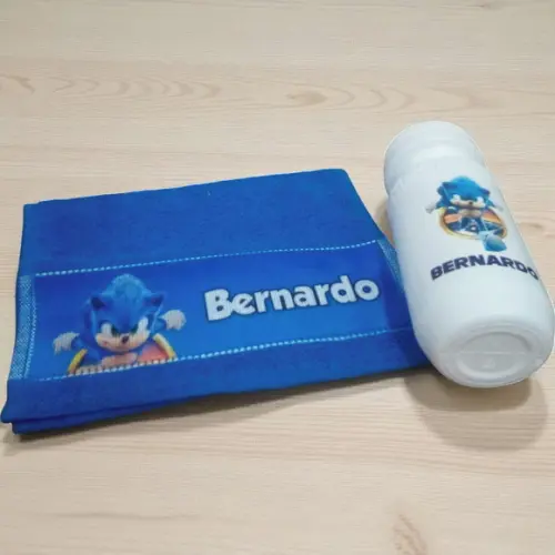 Kit Squeeze de Plástico+ Toalha Lavabinho Personalizada