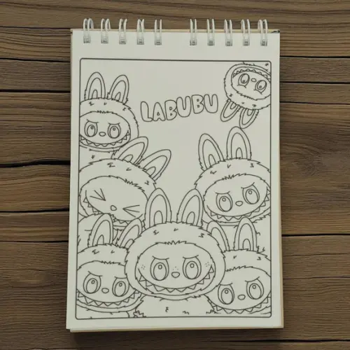 Livro de Colorir Labubu Personalizado