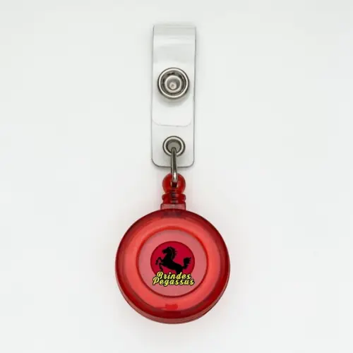 Porta Crachá Roller Clip Personalizado - Kit 50un