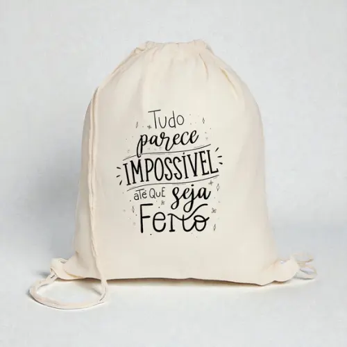 Sacochila Branca Personalizada