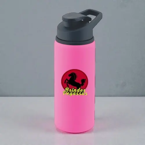 Squeeze de Alumínio Mágico Fosco Rosa Personalizado