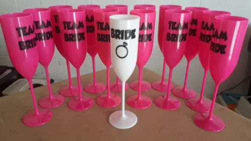 Taça Champanhe Acrílica Time da Noiva - Team Bride