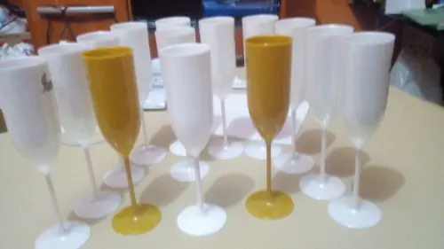 Taça de Champagne Acrílica Kit Personalizado