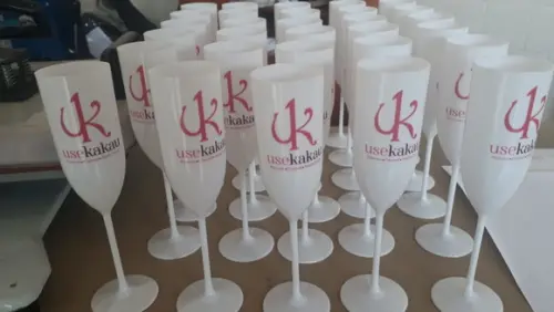 Taça de Champagne Acrílica Kit Personalizado