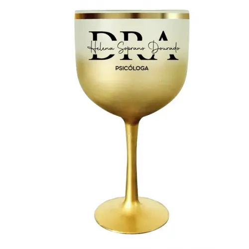 Taça de Gin Degradê Formatura - 580ml c/ Borda Metalizada