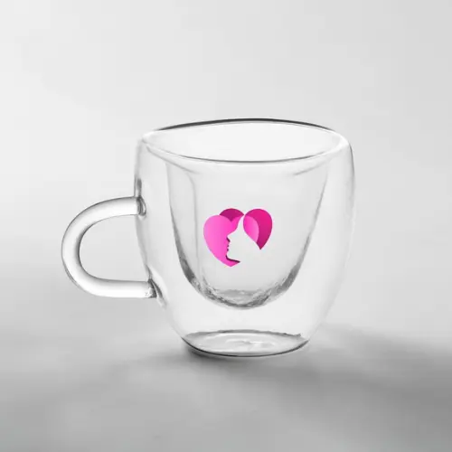 Xícara de Vidro 80ml Dia das Mulheres