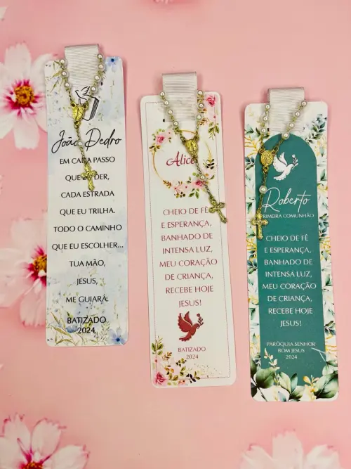 Marca Página - Batizado - Primeira Eucaristia - Crisma - lembran