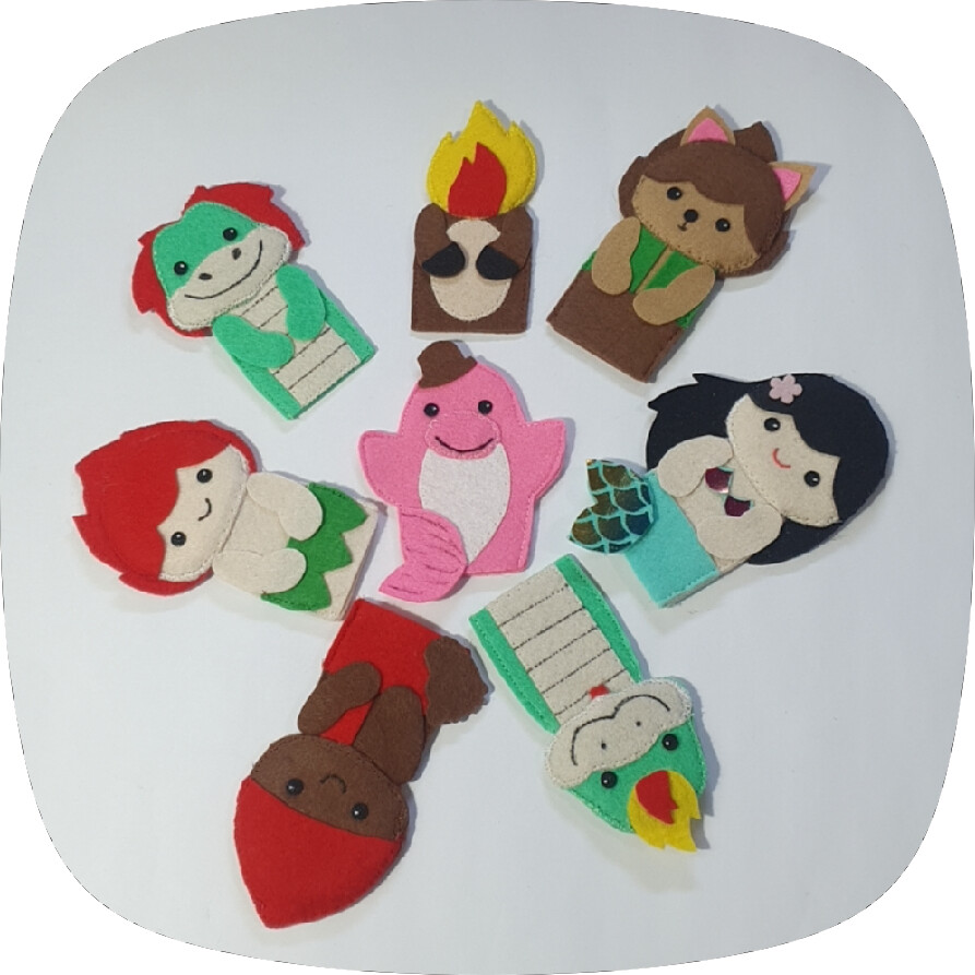 Kit Dedoches Personagens Folclore Brasileiro em feltro