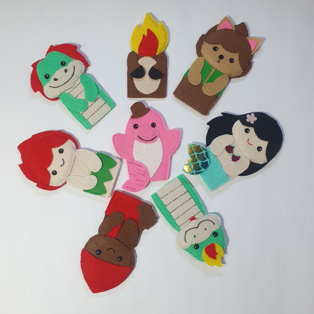 Kit Dedoches Personagens Folclore Brasileiro em feltro