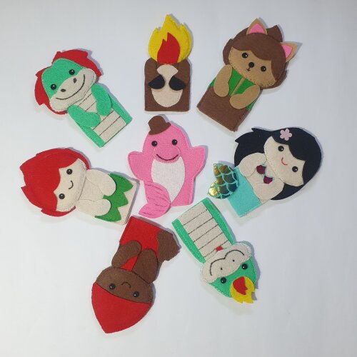 Kit Dedoches Personagens Folclore Brasileiro em feltro