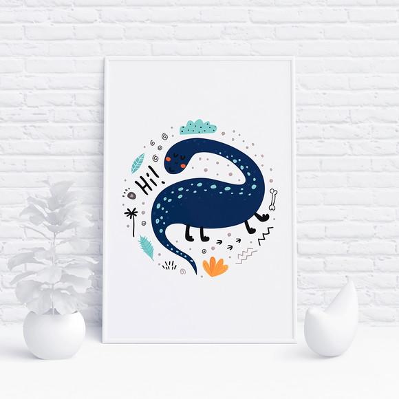 Arte Digital Quadro Dinossauro 01
