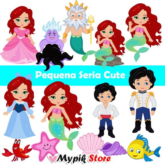 Kit Digital a Pequena Sereia Cute - Coleção Ariel