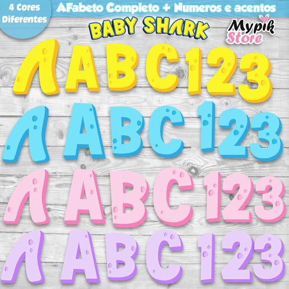 Kit Digital Baby Shark Alfabeto Completo e Números