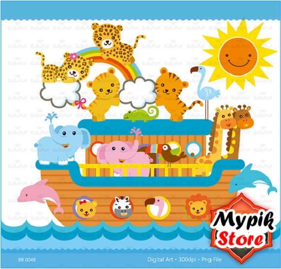 Kit Digital Arca de Noé Scrapbook - 01