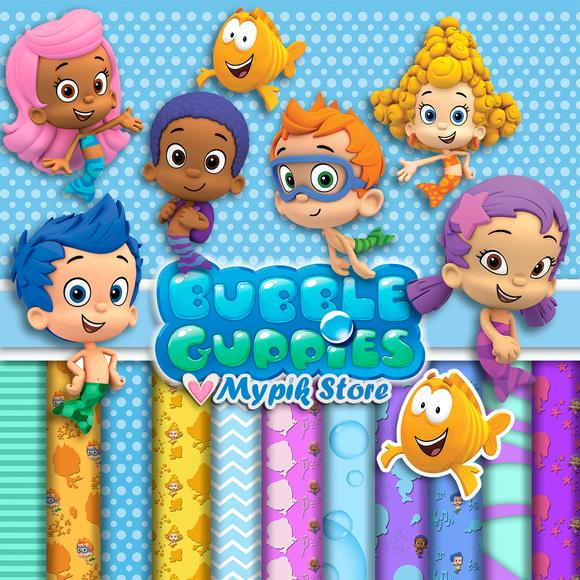 Kit Digital Bubble Guppies para personalizar -Coleção