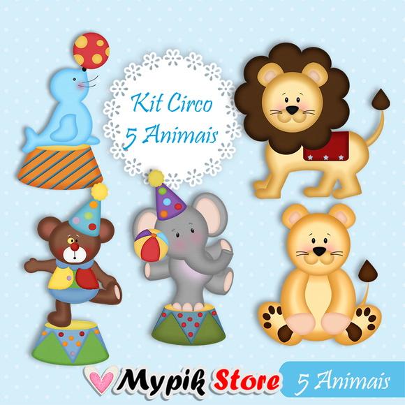 Kit Digital Circo Animais - Mod 07