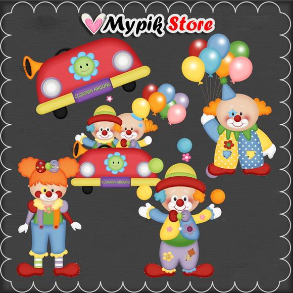 Kit Digital Circo Palhaço Coleção Scrapbook 02