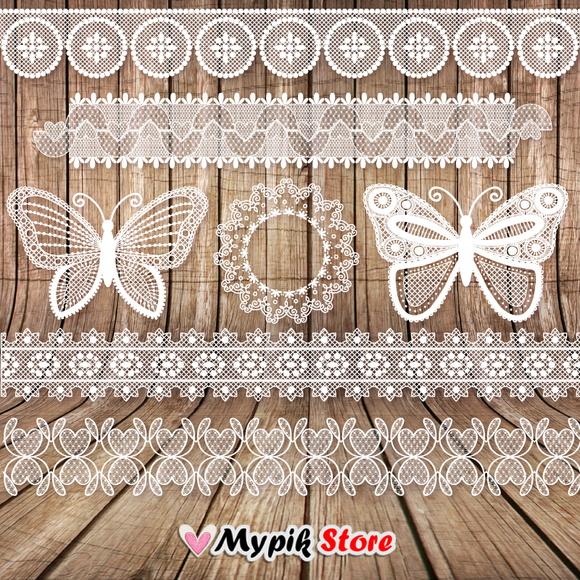 Kit digital Decorativo Rendas - 01