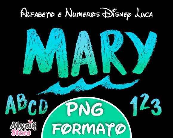 Kit Digital Disney Luca Alfabeto e Números PNG