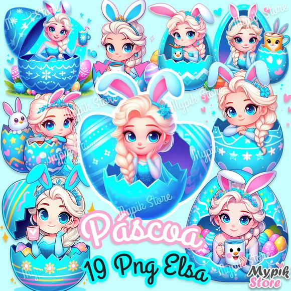 Kit Digital Elsa Páscoa Azul Gelo