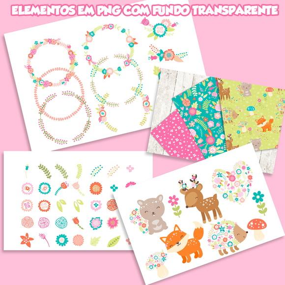 Kit Digital Floresta encantada Floral