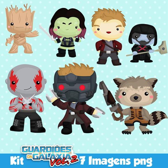 Kit Digital Guardiões da Galáxia Cutes