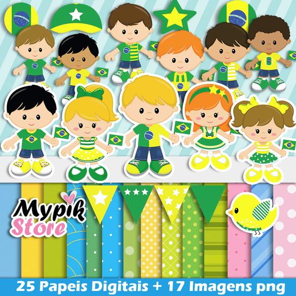 Kit Digital imagens Copa do Mundo Brasil Cutes