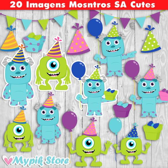 Kit Digital Imagens Monstros S.A Cutes - 04