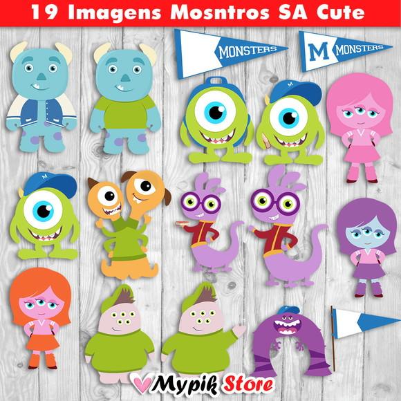 Kit Digital Imagens Monstros S.A Cutes - 02