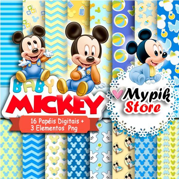 Kit Digital Mickey baby - Coleção Scrap
