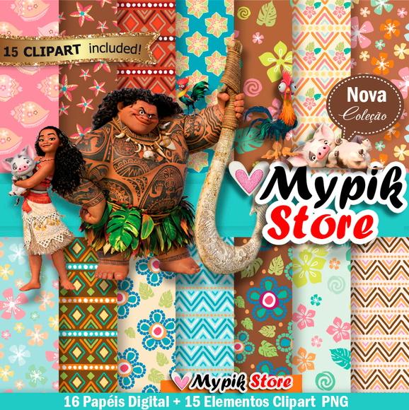 Kit Digital Moana Coleção Scrapbook