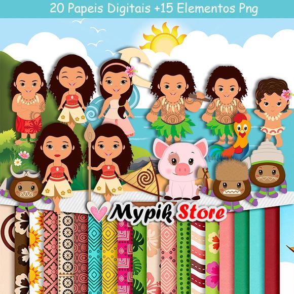 Kit Digital Moana Coleção Scrap 02