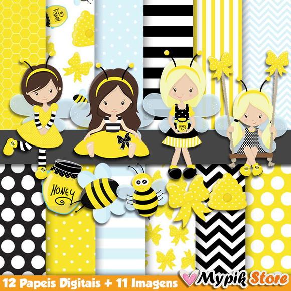 Kit Digital Princesa Abelhinha