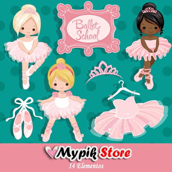 Kit Digital Princesas Bailarina Rosa 03