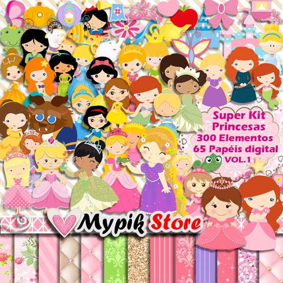 Kit Digital Princesas Scrapbook - vol.1